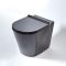 Milano Nero - Round Back to Wall Toilet with Soft Close Seat - Black