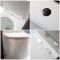 Milano Overton - Modern Close Coupled Toilet with Soft Close Seat and Black Flush Button