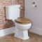 Milano Richmond - Traditional Oak Soft Close Toilet Seat with Brushed Gold Hinges
