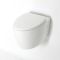 Milano Altham - White Modern Round Rimless Wall Hung Toilet with Soft Close Seat