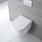 Milano Newby - White Modern Round Wall Hung Toilet with Soft Close Seat