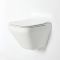 Milano Farington - White Modern Square Wall Hung Rimless Toilet with Soft Close Seat