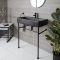 750x420 Ceramic Basin with Washstand - Black