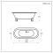 Milano Legend - 1780mm x 825mm Double Ended Roll Top Freestanding Bath with Choice of Feet