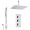 Milano Arvo - Chrome Thermostatic Shower with 300mm Ceiling Shower Head, Hand Shower and Riser Rail (2 Outlet)