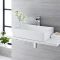 Milano Westby - White Modern Rectangular Countertop Basin with High Rise Mixer Tap - 610mm x 400mm