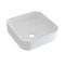 Milano Longton - White Modern Square Countertop Basin with Wall Mounted Mixer Tap - 400mm x 400mm