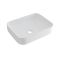 Milano Longton - White Modern Rectangular Countertop Basin with Wall Mounted Mixer Tap - 500mm x 390mm