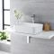 Milano Rivington - White Modern Rectangular Countertop Basin - 480mm x 370mm (No Tap-Holes)