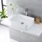 Milano Rivington - White Modern Rectangular Countertop Basin - 480mm x 370mm (No Tap-Holes)