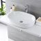 Milano Overton - White Modern Oval Countertop Basin - 590mm x 425mm (No Tap-Holes)