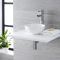Milano Irwell - White Modern Round Countertop Basin with High Rise Mixer Tap - 280mm x 280mm