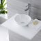 Milano Irwell - White Modern Round Countertop Basin with High Rise Mixer Tap - 280mm x 280mm
