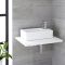 Milano Elswick - White Modern Rectangular Countertop Basin with Deck Mounted Mixer Tap - 450mm x 250mm