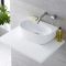 Milano Mellor - White Modern Oval Countertop Basin - 420mm x 290mm (No Tap-Holes)