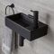 Milano Nero - Black Modern Rectangular Wall Hung Basin - 400mm x 220mm (1 Tap-Hole)