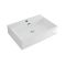 Milano Elswick - White Modern Rectangular Countertop Basin with Deck Mounted Mixer Tap - 600mm x 420mm