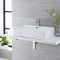 Milano Elswick - White Modern Rectangular Countertop Basin - 600mm x 420mm (1 Tap-Hole)