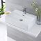 Milano Elswick - White Modern Rectangular Countertop Basin - 600mm x 420mm (1 Tap-Hole)