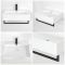 Milano Elswick - White Modern 605mm x 430mm Rectangular Wall Hung Basin with Black Towel Rail