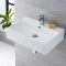 Milano Elswick - White Modern Rectangular Wall Hung Basin - 605mm x 430mm (1 Tap-Hole)