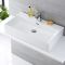 Milano Elswick - White Modern Rectangular Countertop Basin with Mono Mixer Tap - 750mm x 420mm