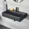 Milano Nero - Black Modern Rectangular Wall Hung Basin - 750mm x 420mm (1 Tap-Hole)