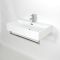 Milano Elswick - White Modern 750mm x 420mm Rectangular Wall Hung Basin with Chrome Towel Rail