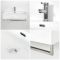 Milano Elswick - White Modern 750mm x 420mm Rectangular Wall Hung Basin with Chrome Towel Rail
