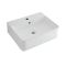 Milano Farington - White Modern Rectangular Wall Hung Basin - 520mm x 420mm (1 Tap-Hole)