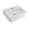 Milano Farington - White Modern Rectangular Wall Hung Basin - 520mm x 420mm (1 Tap-Hole) - with Chrome Overflow