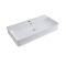 Milano Farington - White Modern Rectangular Countertop Basin - 800mm x 415mm (1 Tap-Hole) - with Chrome Overflow