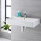 Milano Farington - White Modern Rectangular Wall Hung Basin - 800mm x 415mm (1 Tap-Hole) - with Chrome Overflow