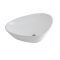 Milano Select - White Modern Countertop Basin with Wall Mounted Mixer Tap - 590mm x 390mm