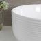 Milano Art - White Modern Ribbed Edge Round Countertop Basin - 360mm (No Tap-Holes)