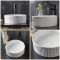 Milano Florence - White Fluted Round Countertop Basin - 370mm (No Tap-Holes)