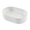 Milano Florence - White Fluted Oval Countertop Basin - 490mm x 310mm (No Tap-Holes)