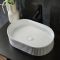 Milano Florence - White Fluted Oval Countertop Basin - 490mm x 310mm (No Tap-Holes)