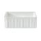 Milano Florence - White Fluted Square Countertop Basin - 380mm (No Tap-Holes)