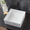 Milano Florence - White Fluted Square Countertop Basin - 380mm (No Tap-Holes)