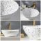 Milano Altham - Terrazzo Effect Oval Countertop Basin - 405mm x 330mm (No Tap Holes)