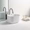 Milano Hemsby - White Modern Oval Countertop Basin - 460mm x 350mm (No Tap-Holes)