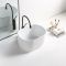 Milano Hemsby - White Modern Oval Countertop Basin - 460mm x 350mm (No Tap-Holes)