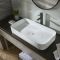 Milano Covent - White Modern Rectangular Countertop Basin - 750mm x 380mm (No Tap-Holes)