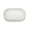 Milano Ealing - White Modern Oval Countertop Basin - 600mm x 380mm (No Tap-Holes)