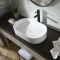 Milano Ealing - White Modern Oval Countertop Basin - 600mm x 380mm (No Tap-Holes)
