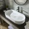 Milano Ealing - White Modern Oval Countertop Basin - 805mm x 390mm (No Tap-Holes)