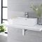 Milano Dalton - White Modern Countertop Basin - Choice of Size and Overflow Ring Finish
