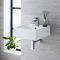 Milano Dalton - White Modern Wall Hung Basin - Choice of Size and Overflow Ring Finish
