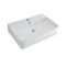 Milano Farington - White Modern Rectangular Countertop Basin (1 Tap-Hole) - Choice of Size and Overflow Ring Finish
